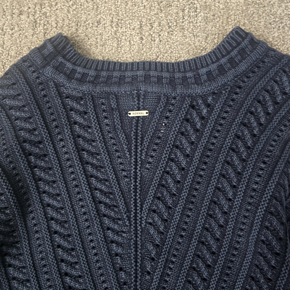 The Normal Brand Womens Navy Apres Chevron Sweater Dolman Sleeve L NWT - Picture 9 of 9